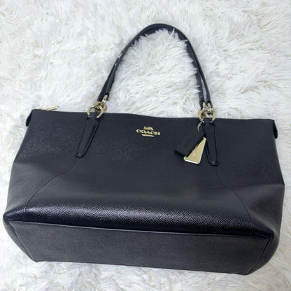 COACH Hand Bag Tote Purse Leather Black Authentic