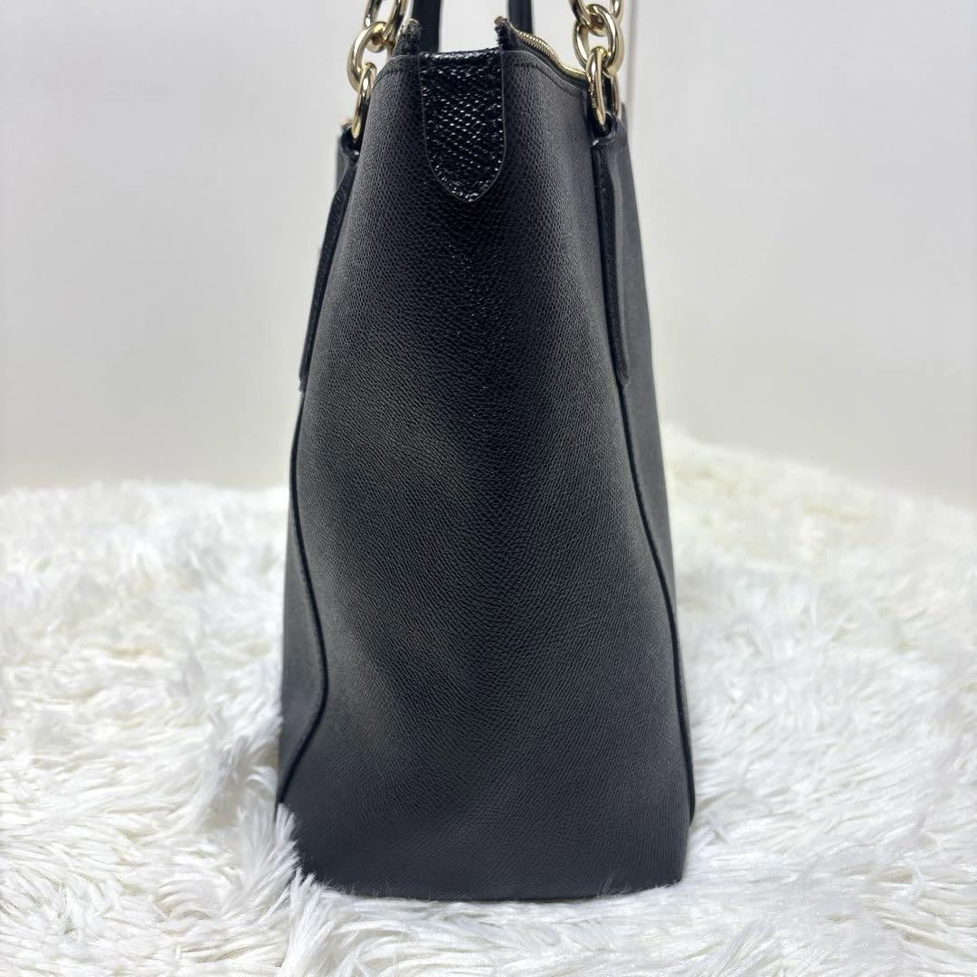 COACH Hand Bag Tote Purse Leather Black Authentic