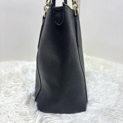 COACH Hand Bag Tote Purse Leather Black Authentic