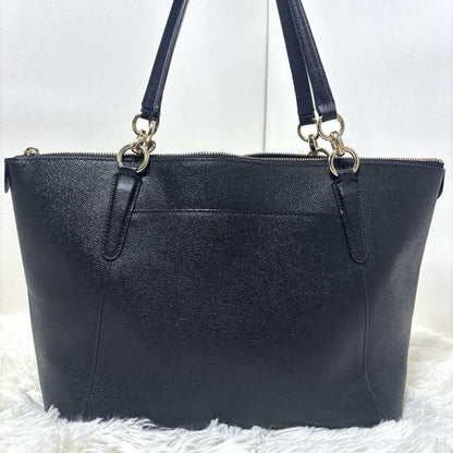 COACH Hand Bag Tote Purse Leather Black Authentic
