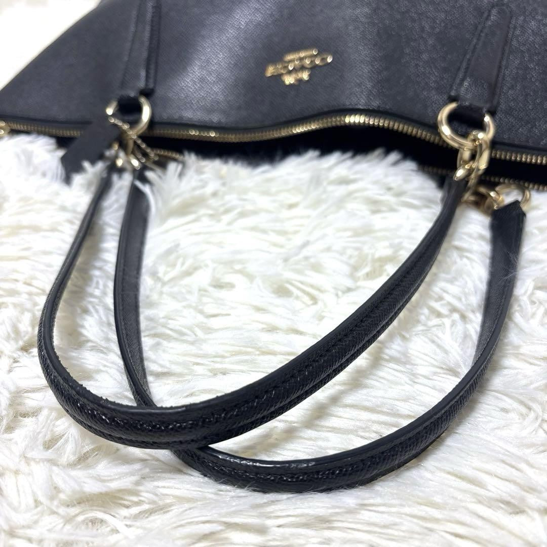 COACH Hand Bag Tote Purse Leather Black Authentic