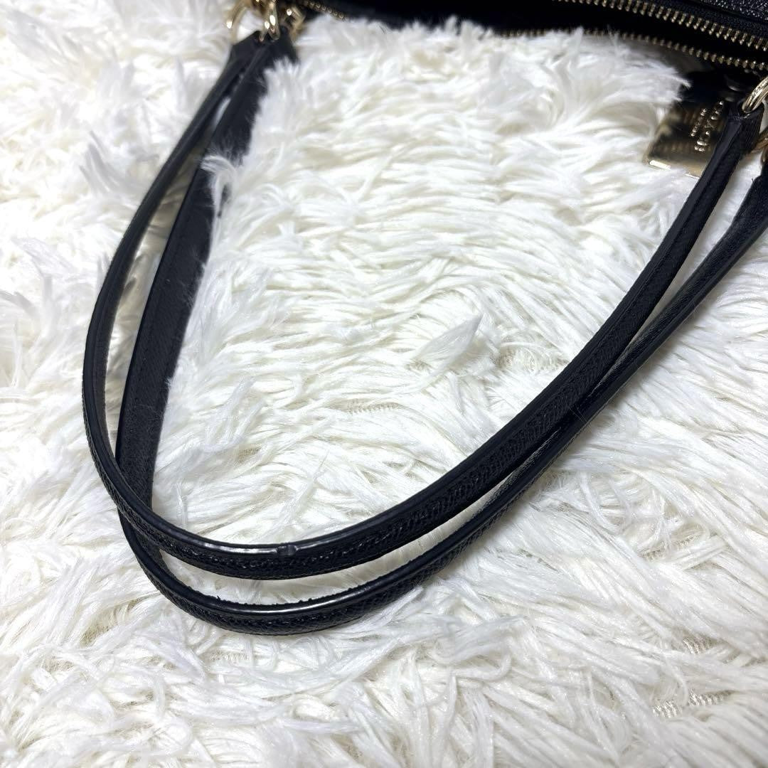 COACH Hand Bag Tote Purse Leather Black Authentic