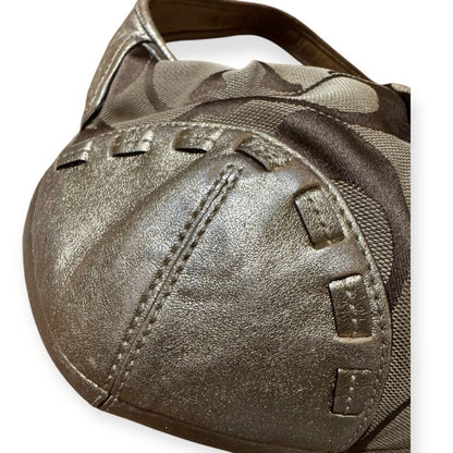 COACH Shoulder Bag Purse Signature Leather Canvas Beige Gold Authentic