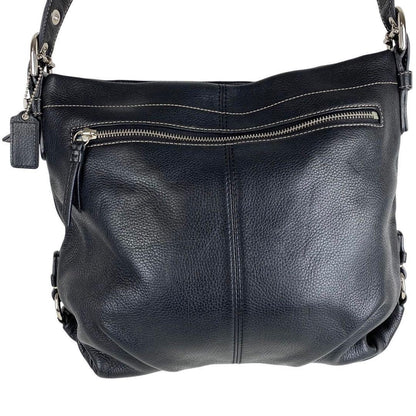 COACH Shoulder Bag Purse Leather Black Authentic