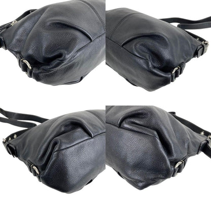 COACH Shoulder Bag Purse Leather Black Authentic