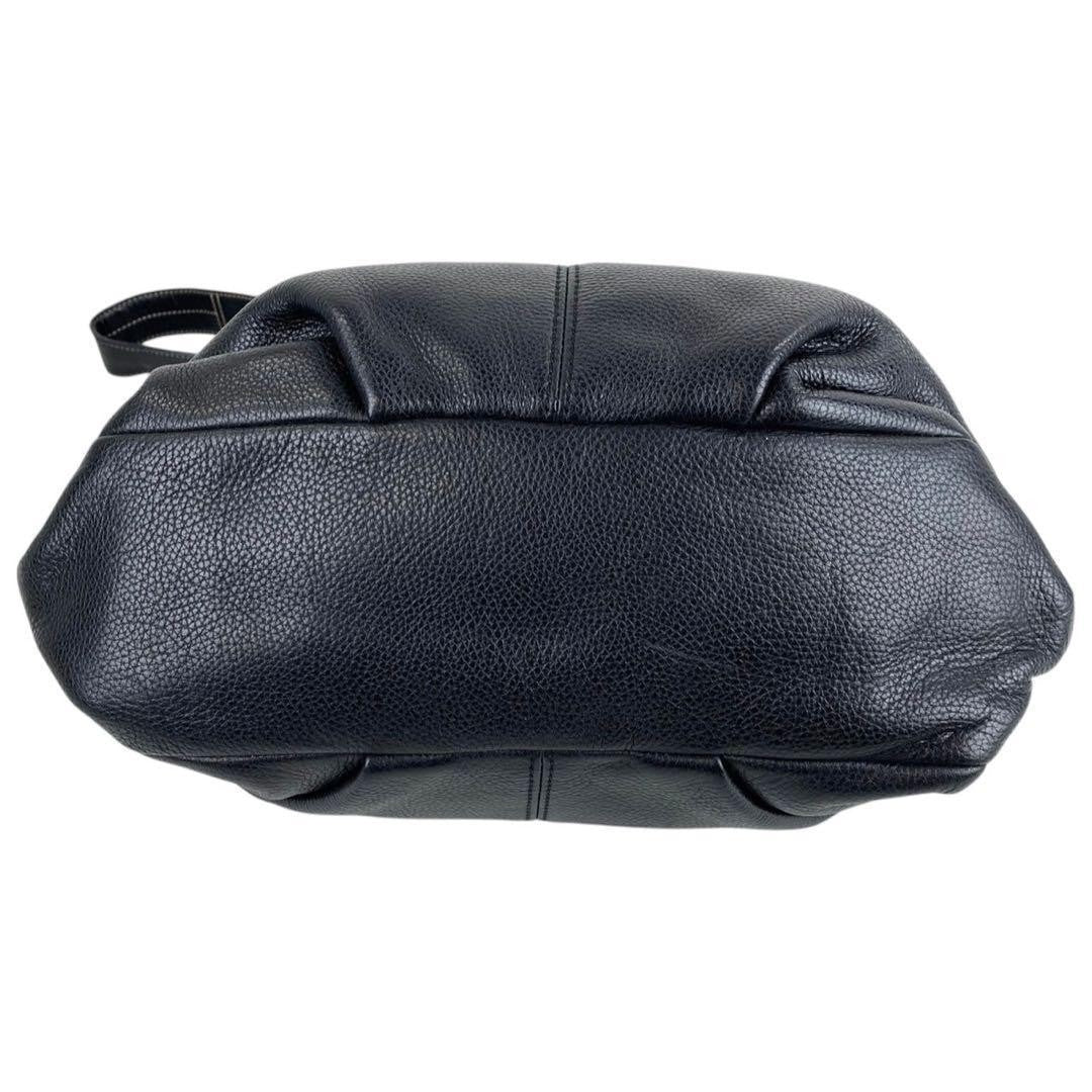 COACH Shoulder Bag Purse Leather Black Authentic