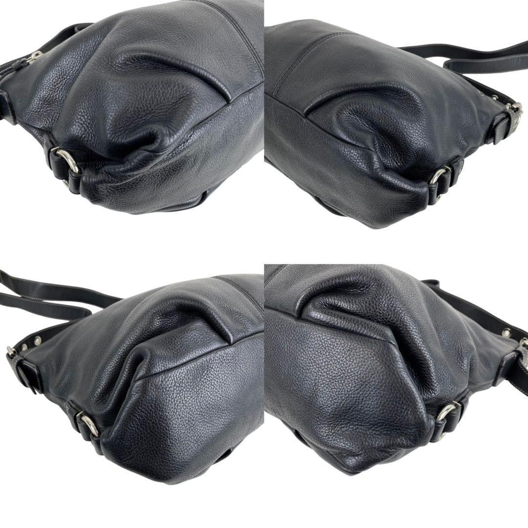 COACH Shoulder Bag Purse Leather Black Authentic