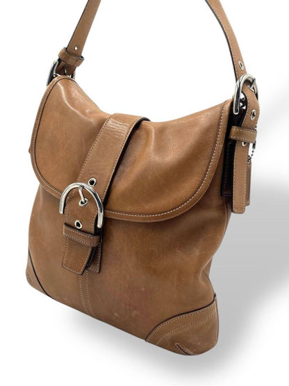 COACH Shoulder Bag Purse Old Leather Brown Authentic
