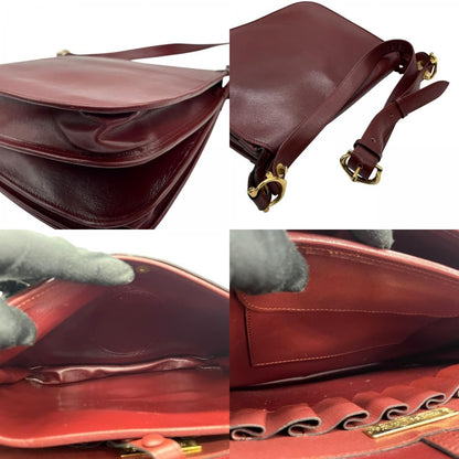Cartier Shoulder Bag Purse Must Leather Bordeaux Authentic