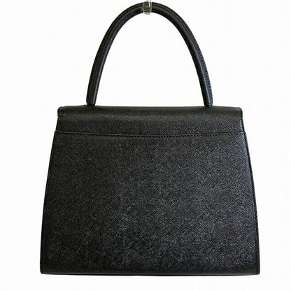 Saint Laurent Hand Bag Tote Purse YSL Cassandra Leather Black Authentic