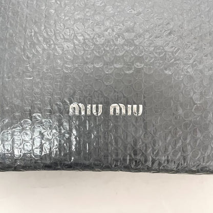MIU MIU Hand Bag Tote Purse Logo Vinyl Gray Authentic