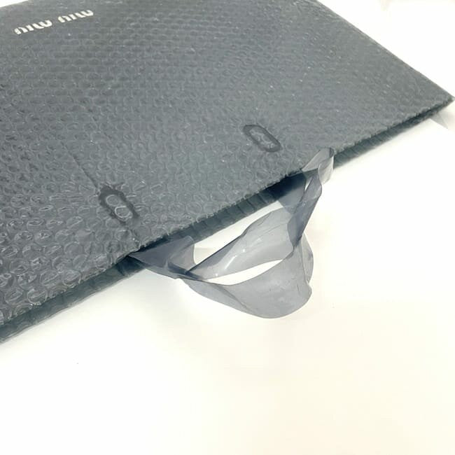 MIU MIU Hand Bag Tote Purse Logo Vinyl Gray Authentic