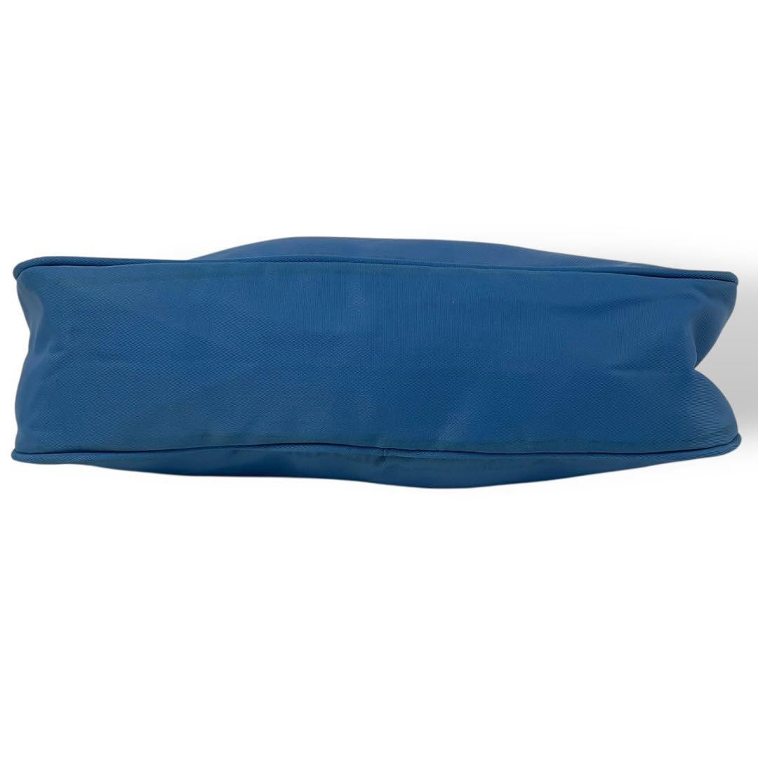 PRADA Accessory Pouch Hand Bag Tote Purse Logo Nylon Blue Authentic