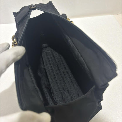 PRADA Hand Bag Tote Purse Logo Nylon Black Authentic
