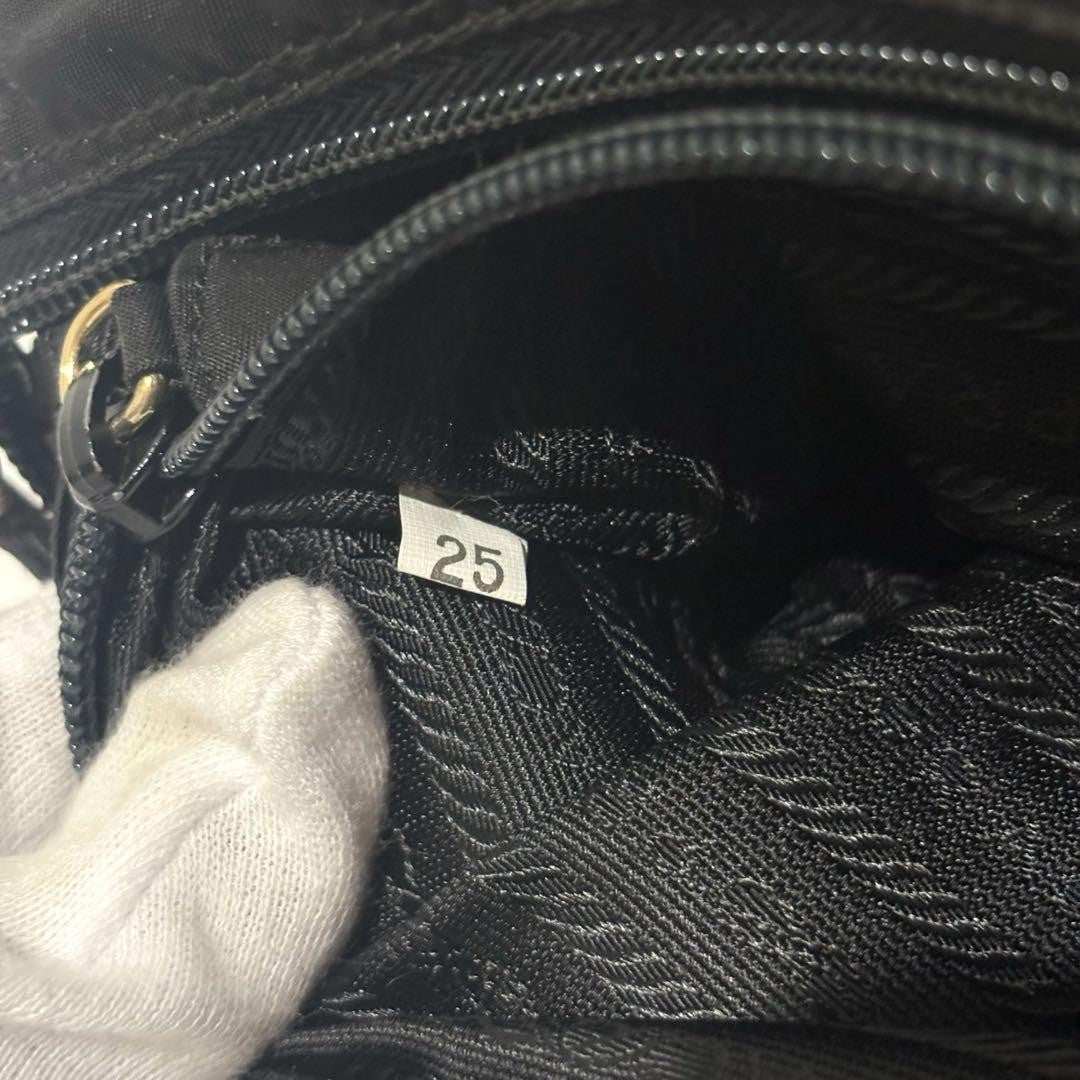 PRADA Hand Bag Tote Purse Logo Nylon Black Authentic