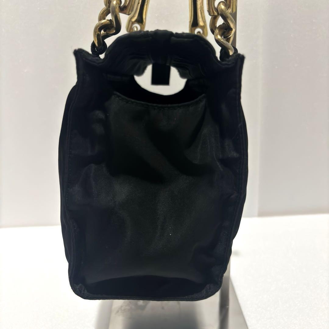 PRADA Hand Bag Tote Purse Logo Nylon Black Authentic
