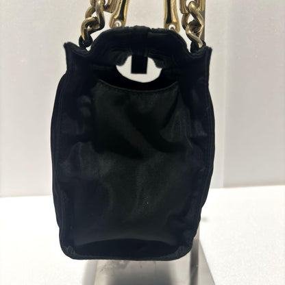 PRADA Hand Bag Tote Purse Logo Nylon Black Authentic
