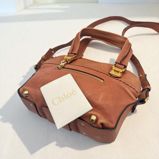 Chloe Shoulder Bag Purse Leather Brown Authentic