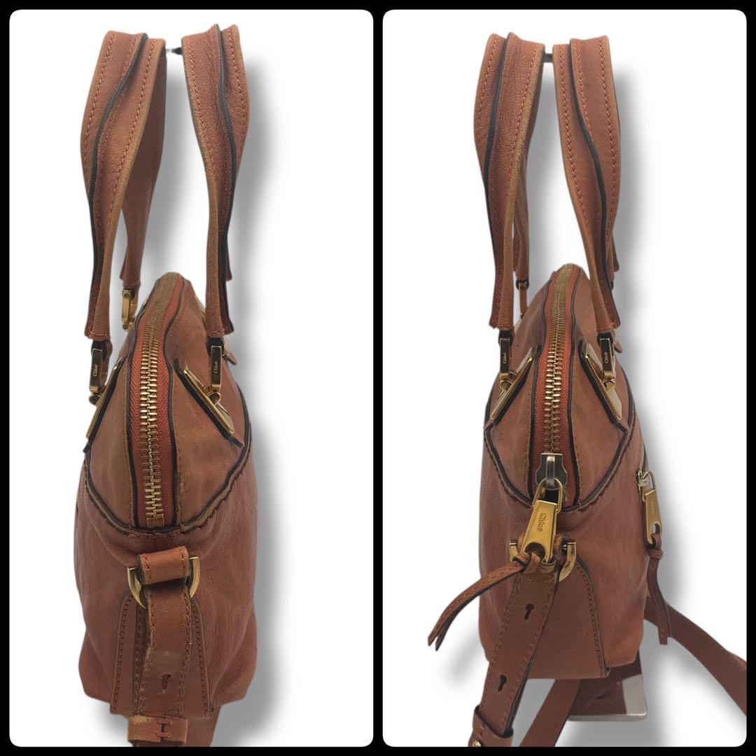 Chloe Shoulder Bag Purse Leather Brown Authentic