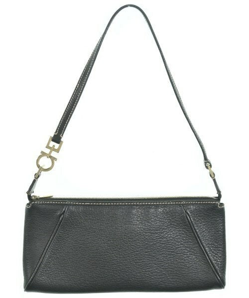 Salvatore Ferragamo Hand Shoulder Bag Tote Purse Gancini Black Authentic