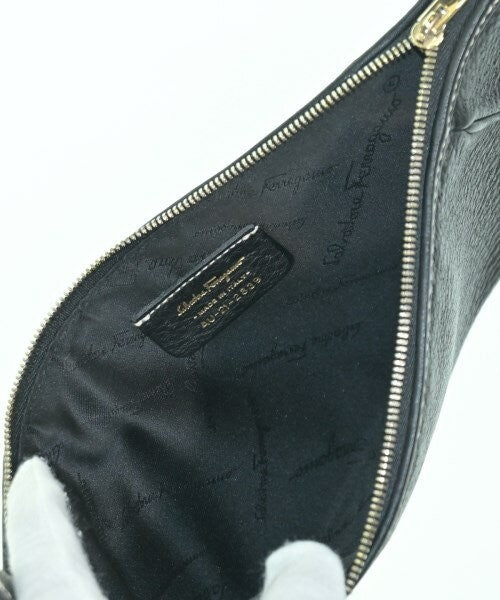 Salvatore Ferragamo Hand Shoulder Bag Tote Purse Gancini Black Authentic