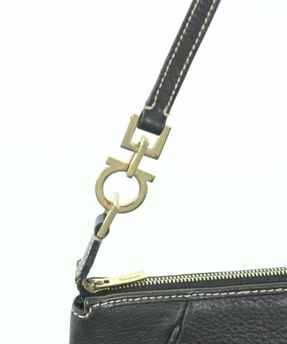Salvatore Ferragamo Hand Shoulder Bag Tote Purse Gancini Black Authentic