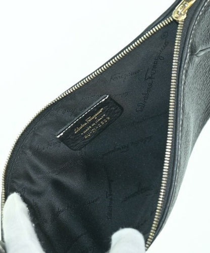 Salvatore Ferragamo Hand Shoulder Bag Tote Purse Gancini Black Authentic