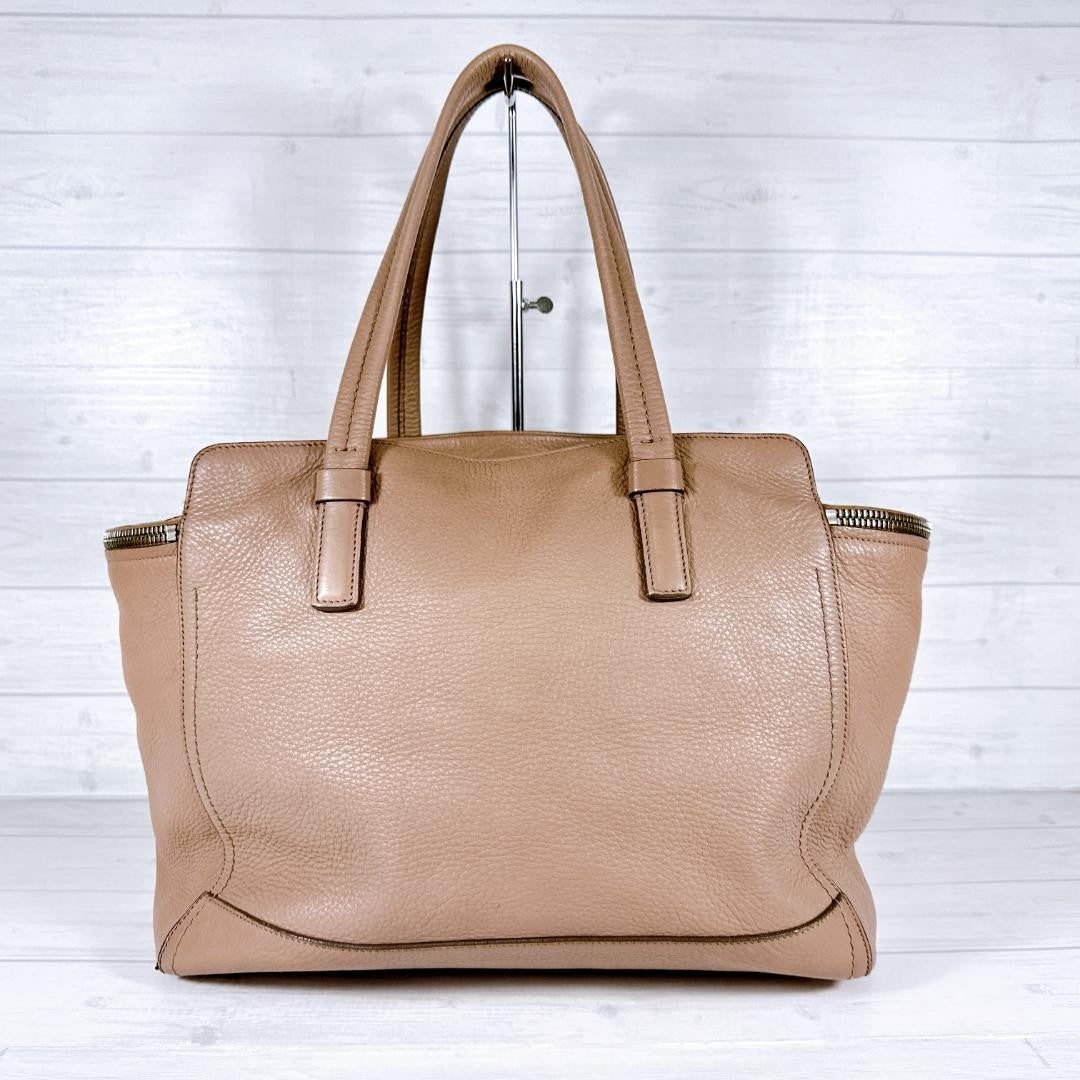 Salvatore Ferragamo Hand Bag Tote Purse Gancini Leather Pink Beige Authentic