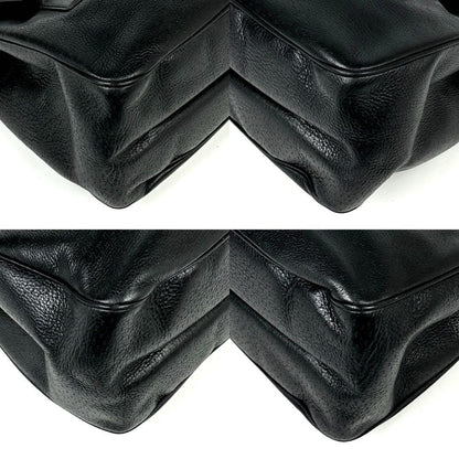 Salvatore Ferragamo Hand Bag Tote Purse Gancini Leather Black Authentic