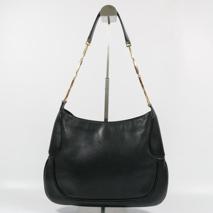 Salvatore Ferragamo Shoulder Bag Purse Leather Black Authentic