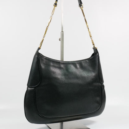 Salvatore Ferragamo Shoulder Bag Purse Leather Black Authentic