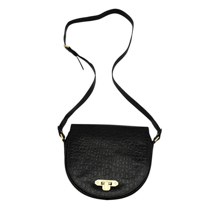 Valentino Garavani Shoulder Bag Purse Leather Black Authentic