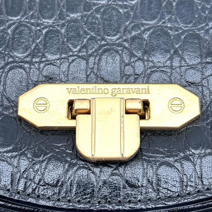Valentino Garavani Shoulder Bag Purse Leather Black Authentic