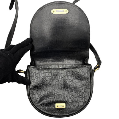Valentino Garavani Shoulder Bag Purse Leather Black Authentic