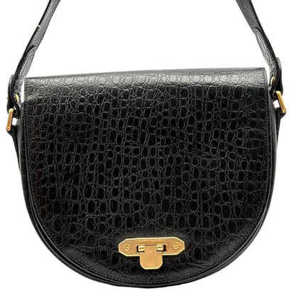 Valentino Garavani Shoulder Bag Purse Leather Black Authentic