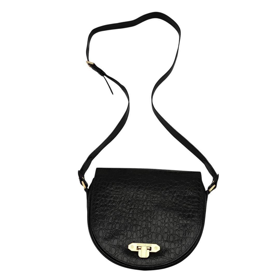 Valentino Garavani Shoulder Bag Purse Leather Black Authentic