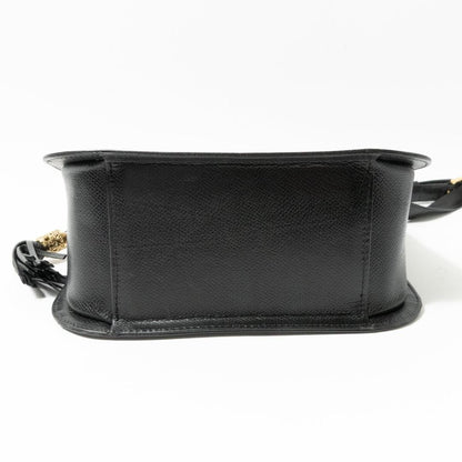 Valentino Garavani Shoulder Bag Purse Logo Leather Black Authentic