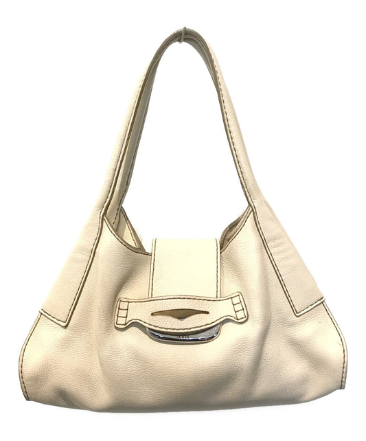 TOD'S Hand Bag Tote Purse Beige Authentic
