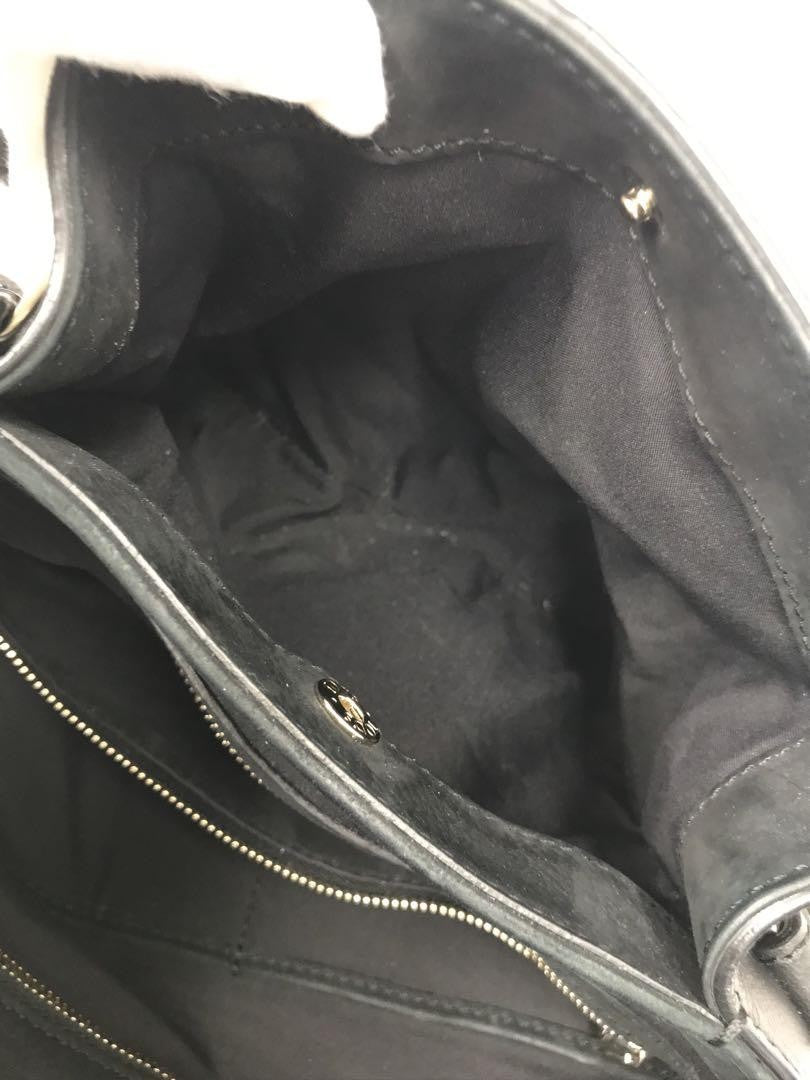 TOD'S Hand Bag Tote Purse Leather Black Authentic
