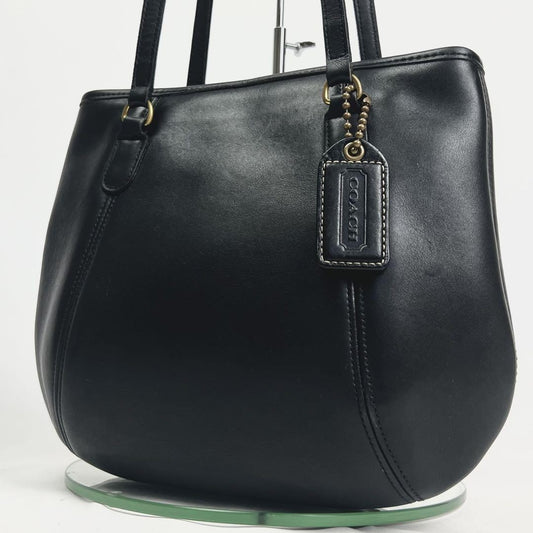 COACH Shoulder Bag Purse Leather Black Authentic