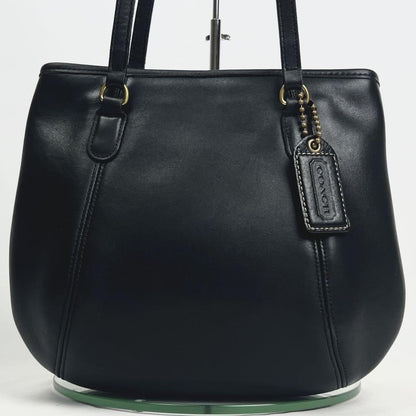 COACH Shoulder Bag Purse Leather Black Authentic