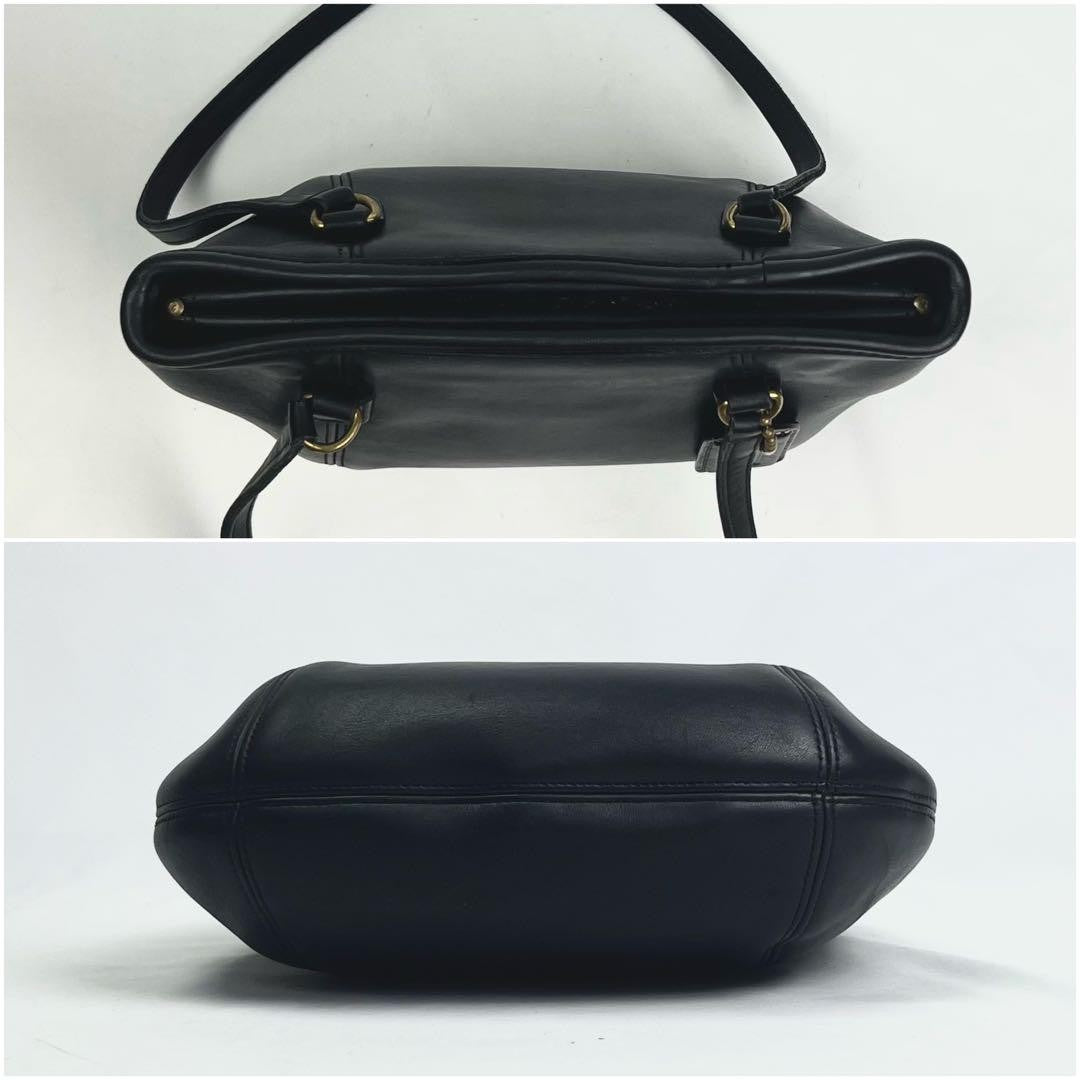 COACH Shoulder Bag Purse Leather Black Authentic
