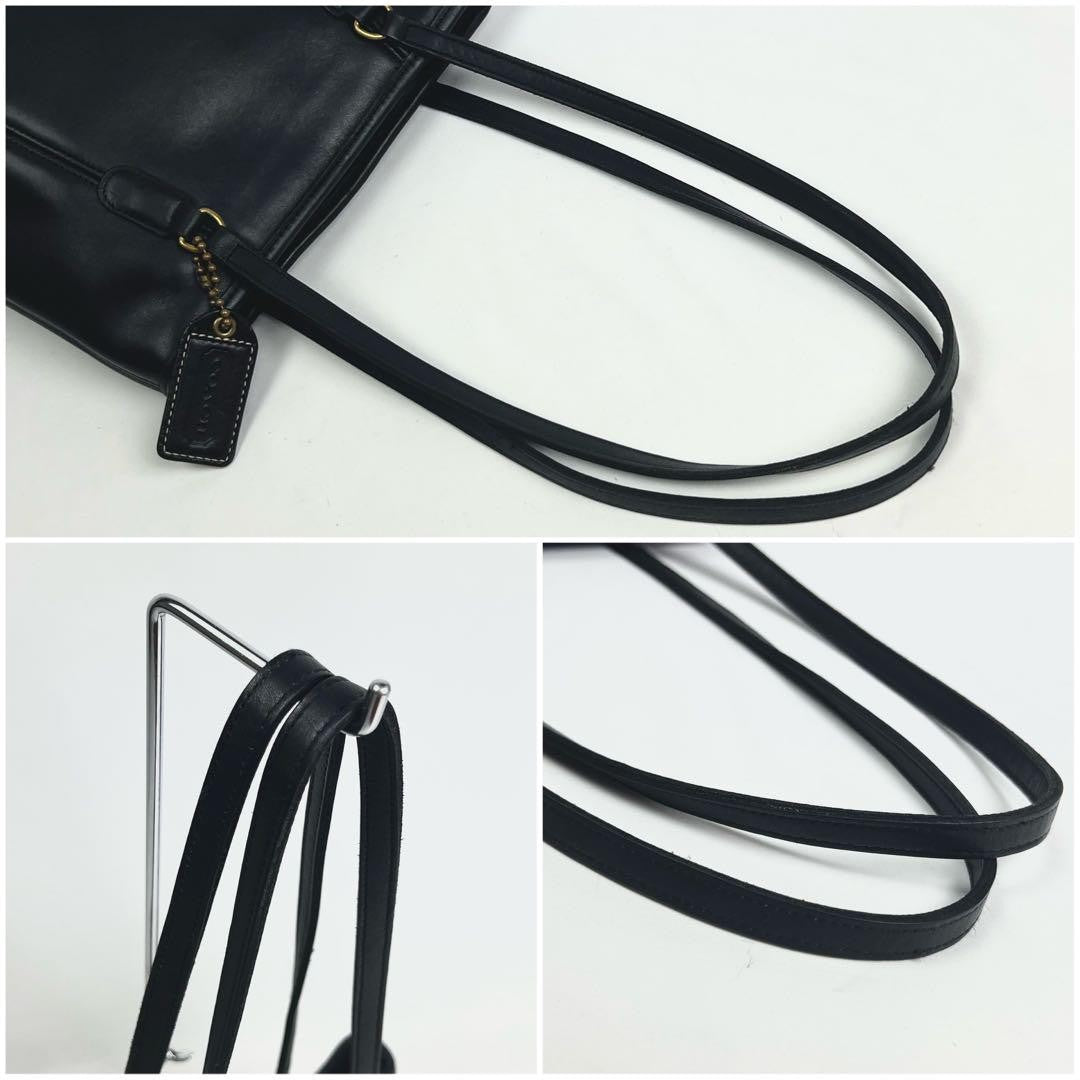 COACH Shoulder Bag Purse Leather Black Authentic