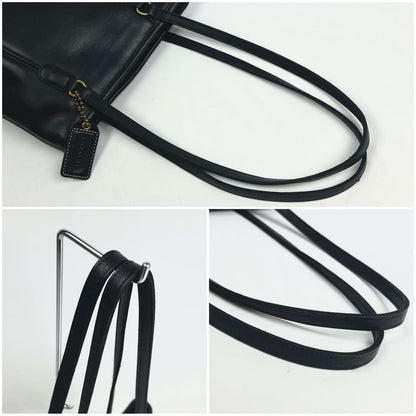 COACH Shoulder Bag Purse Leather Black Authentic