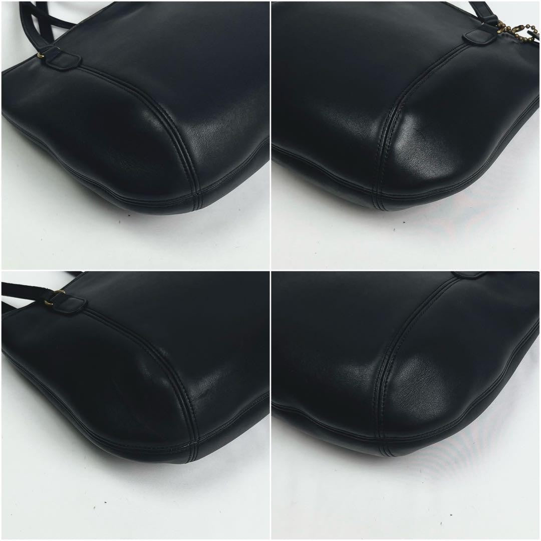 COACH Shoulder Bag Purse Leather Black Authentic