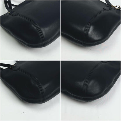 COACH Shoulder Bag Purse Leather Black Authentic
