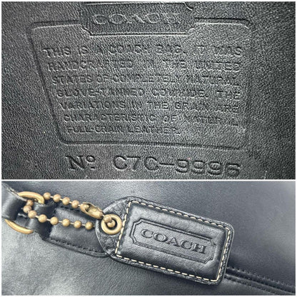 COACH Shoulder Bag Purse Leather Black Authentic