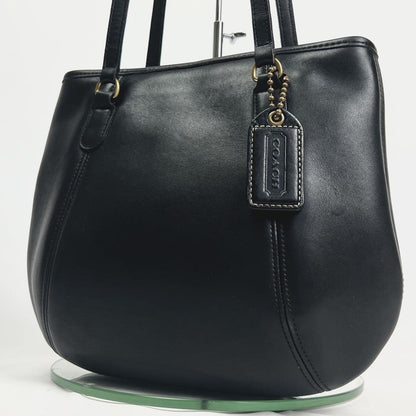COACH Shoulder Bag Purse Leather Black Authentic