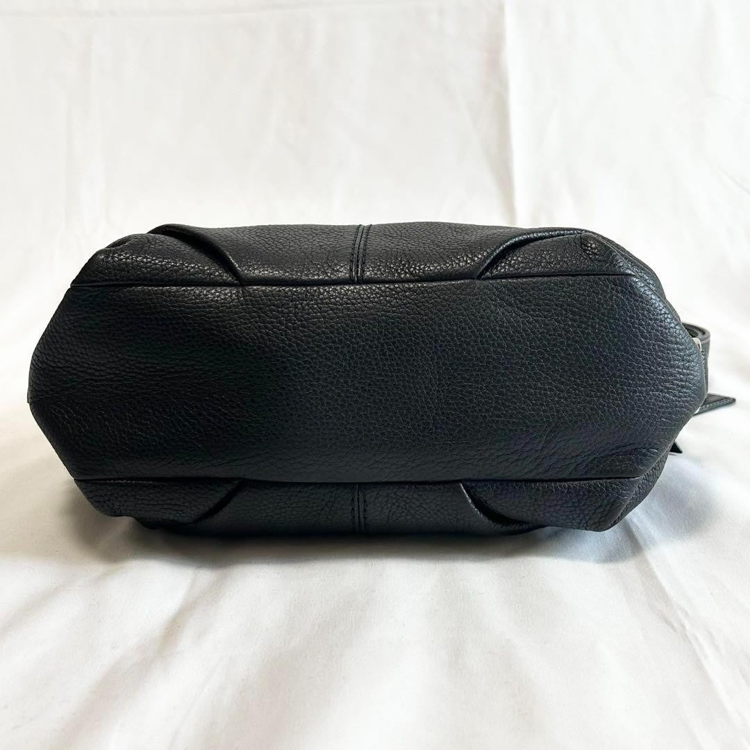COACH Shoulder Bag Purse Leather Black Authentic