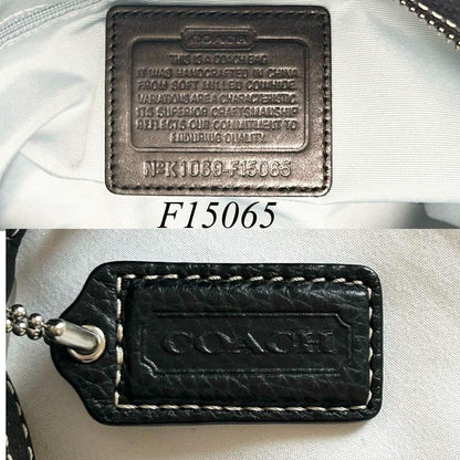 COACH Shoulder Bag Purse Leather Black Authentic